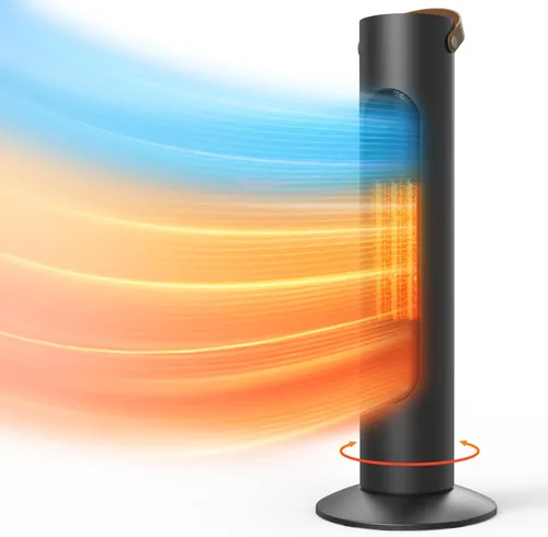 Combo de calentador de torre y ventilador 2 en 1, calentadores eléctricos de 25 pulgadas para uso en interiores, oscilación de 70°, calefacción