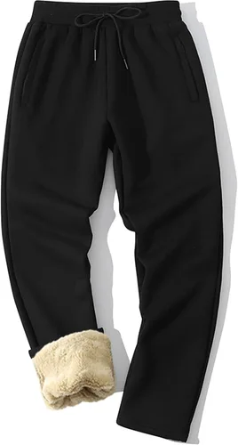 Miniatura 49 de MACHLAB Pantalones deportivos térmicos de forro polar para hombre, pantalones de chándal gruesos y cálidos para invierno
