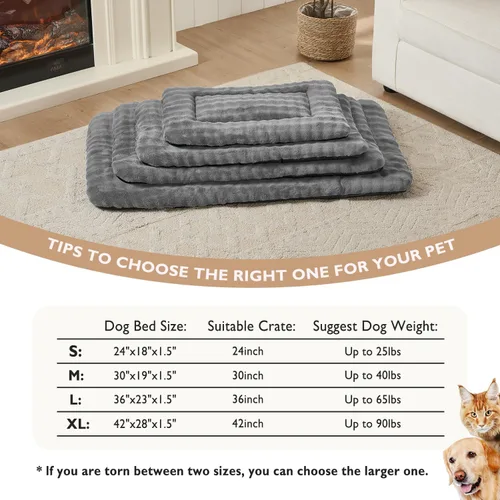 Miniatura 6 de Colchoneta para Cama de Perro Almohadilla para Jaula para Perros Grandes, Colchoneta Suave Lavable para Dormir de Mascotas Almohadilla para Perrera