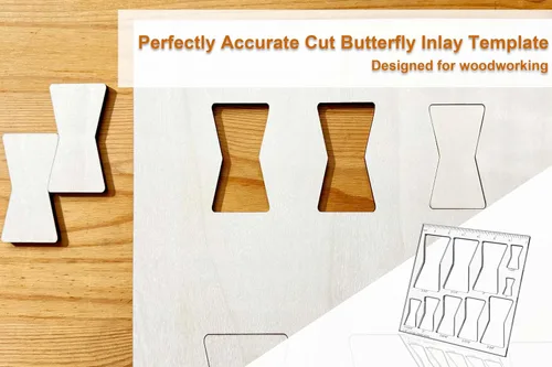 Miniatura 3 de Plantillas de enrutador 10 en 1 de 7 x 7 pulgadas para carpintería, plantilla de enrutador y plantillas de incrustaciones de mariposa, plantilla
