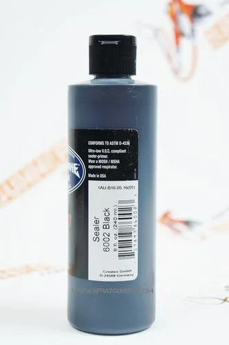 Miniatura 2 de Auto-Air Auto Borne Sealer Black 6002 Aerógrafo de 8 oz y pinturas personalizadas.