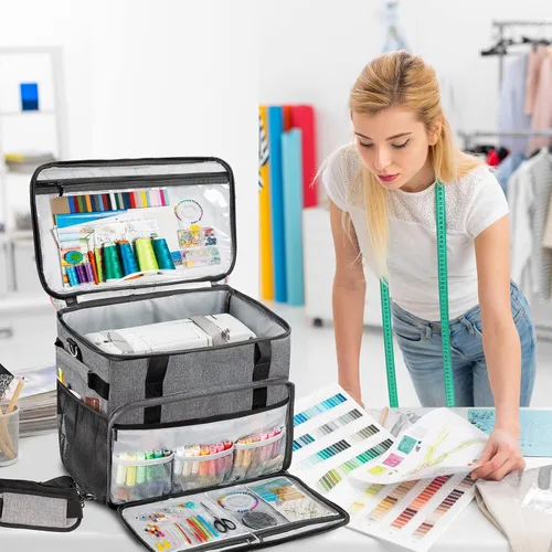 Miniatura 5 de BAGSFY Estuche grande para transportar máquina de coser, bolsa para máquina de coser, bolsa de viaje compatible con Brother, Singer, Bernina