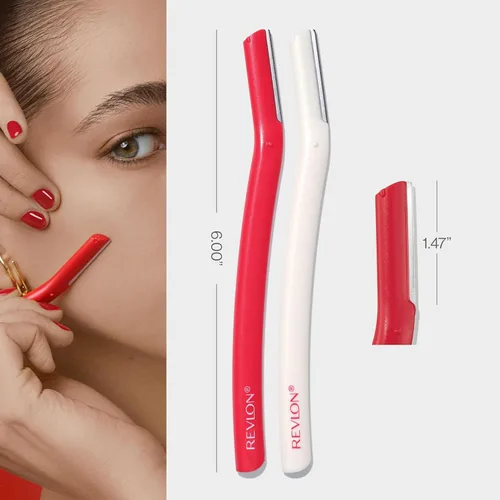 Miniatura 4 de Revlon Desfuzzers faciales, depilación de alta precisión y hoja de dermaplaning, piel suave, hecho con acero inoxidable, relleno de calcetines