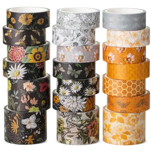 Miniatura 26 de Mr. Pen - Juego de cintas Washi de cuadrícula, 7 rollos, 0.6 pulgadas, cinta washi para diario, cinta decorativa, cinta de diario, cinta