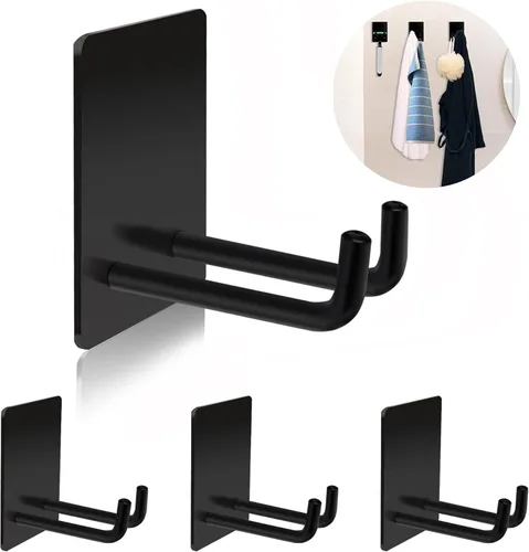 Miniatura 14 de Ganchos adhesivos resistentes, ganchos de pared autoadhesivos de acero inoxidable, ganchos adhesivos para toallas para cocina y baño, ganchos