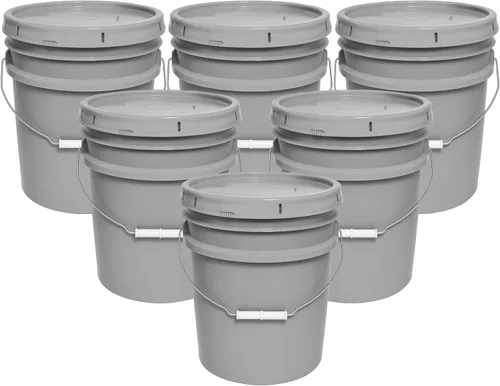 Miniatura 18 de Balde de 5 galones y tapa - Cubo resistente de 90 mil para todo uso - Fabricado en los Estados Unidos - Grado alimenticio - Plástico sin BPA - Rojo