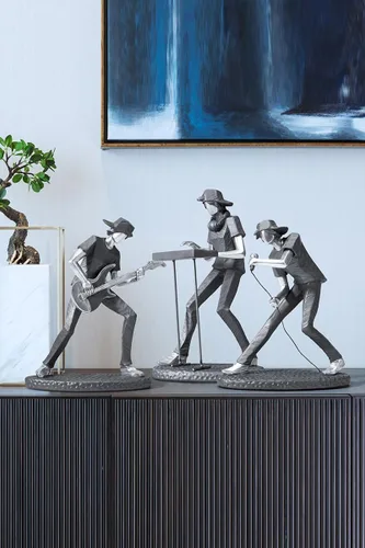 Miniatura 2 de HAUCOZE Estatua de músico, estatua musical, regalo, decoración del hogar, centro de mesa, escultura para piano estudio, dormitorio, poliresina, 9.5