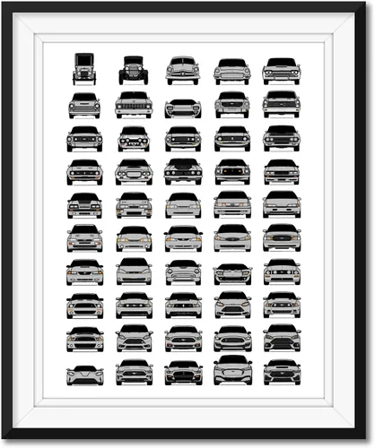 Miniatura 15 de Custom Car Posters Handmade Poster compatible with Ford Evolution Print Wall Art Décor of the Best of Ford Generations - American, 8x10 Satin Print