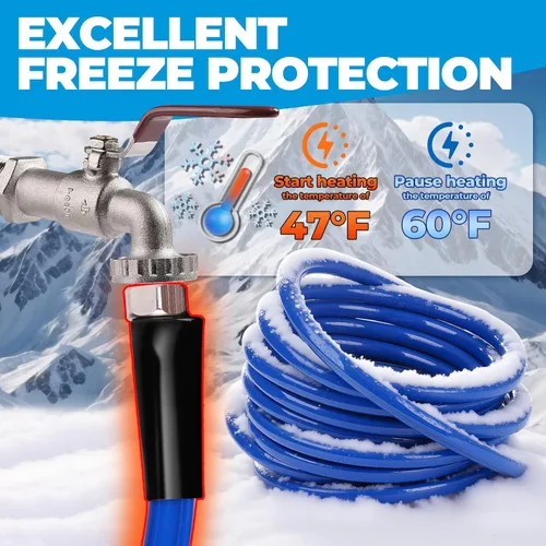 Miniatura 3 de Manguera de agua calefactada para caravana con protección anticongelante hasta -45 °F y apta para agua potable, útil para ganado y agricultura