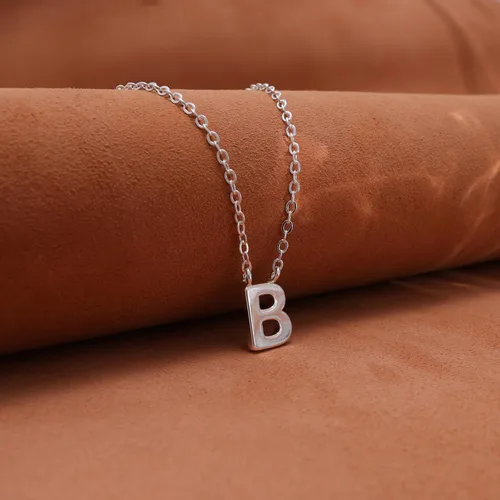 Miniatura 5 de Collares con iniciales para mujer, delicado collar de letra plateada con nombre personalizado con monograma, collar simple y lindo con inicial