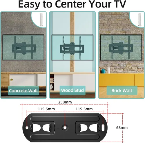 Miniatura 6 de HCMOUNTING Soporte de pared para TV al aire libre de movimiento completo resistente a la intemperie para televisores planos/curvados de 26-65