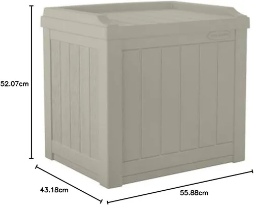 Miniatura 10 de Suncast Caja de Almacenamiento para Exteriores - Caja de Cubierta Exterior de Resina Color Gris Pardo Claro de 22 Galones con Asiento, Contenedor
