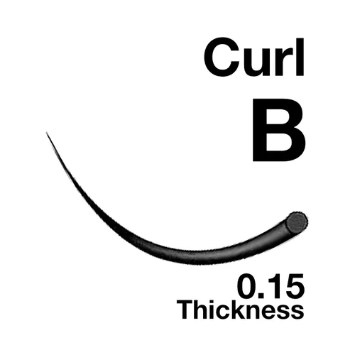 Miniatura 2 de Extensiones de pestañas de 0.006 in de grosor, rizo B, 0.669 in de longitud, volumen, pestañas individuales de aspecto natural para extensiones