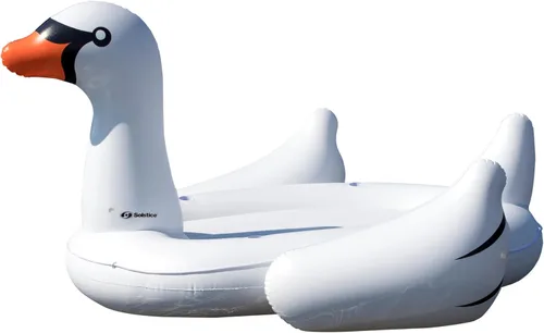 Miniatura 12 de SWIMLINE Flotador Original 90621 de Cisne Inflable Gigante para Piscina Flotador Montable de Descanso con Patas Estables Alas Grande Montable