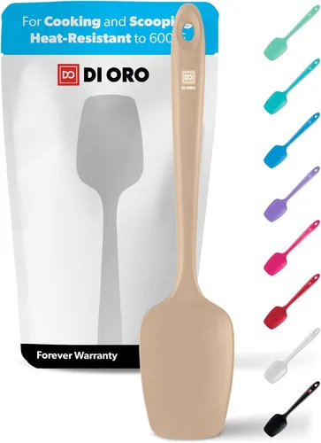 Miniatura 10 de DI ORO Espátula Cuchara de Silicona - Resistente al Calor 600°F Raspador Spoonula de Silicona Grande - Libre de BPA Seguro para Utensilios de Cocina