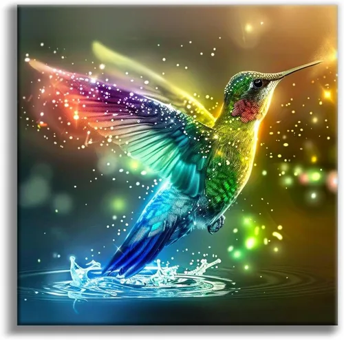 Miniatura 25 de Kits de pintura de diamantes de cielo estrellado Offito para adultos, kits de pintura de diamantes 5D Aurora Lake para principiantes, fantásticos