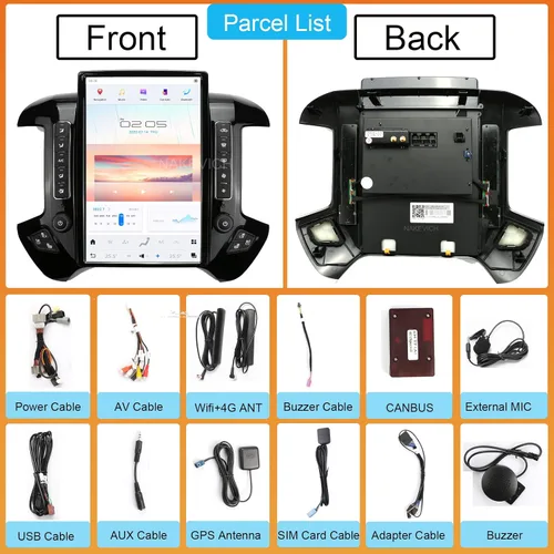 Miniatura 6 de Qualcomm Android 11 Radio de coche de 14.4 pulgadas para Chevrolet Silverado GMC Sierra 2014-2019 Actualización estéreo Tesla Style Dash 2K IPS
