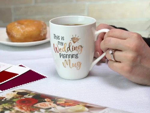 Miniatura 4 de Lillian Rose Taza de café para planificación de bodas, 4.0 in, crema (CM100 WP)