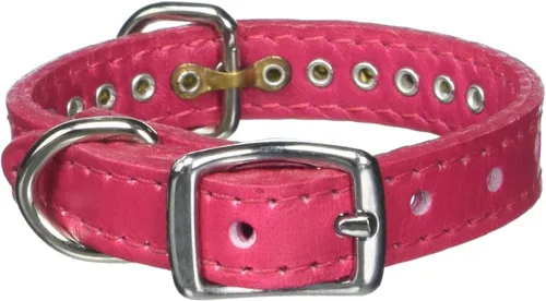 Miniatura 31 de Collar de perro de cuero y cristales de OmniPet Signature, cuero de grano de violeta africana de avestruz, se ajusta a un tamaño de cuello de 6"-8
