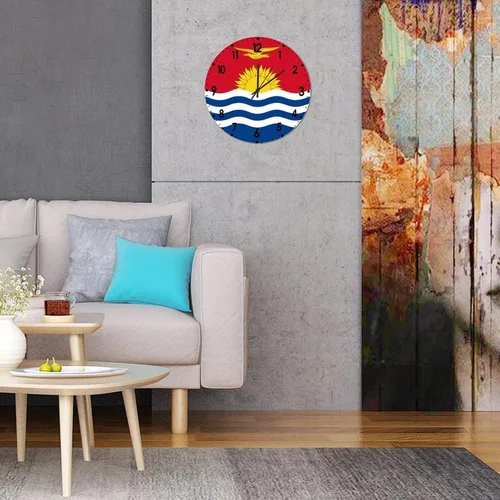Miniatura 236 de Cheyan Reloj de pared con bandera de Canadá de 12 pulgadas, silencioso, sin tictac, de PVC, funciona con pilas, reloj redondo decorativo, regalo