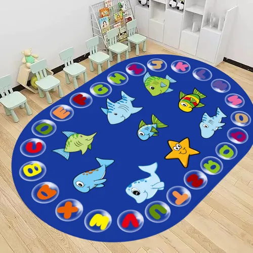 Miniatura 10 de ABC & 123 - Alfombra de aprendizaje para niños de 5 x 7 pies, alfombra de reconocimiento de color y números, alfombrilla educativa antideslizante