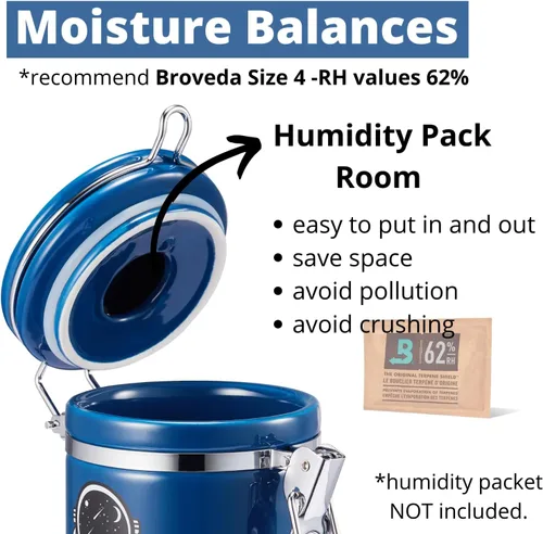 Miniatura 5 de Astronaut Stash - Tarro hermético a prueba de olores (16.9 fl oz, 1 onza), espacio separado para paquete de humedad, bonita caja de almacenamiento