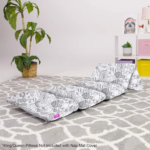 Miniatura 3 de Funda de almohada para el suelo para niños - Fundas premium para almohadas y cojines Lienzo - Colorear Tela Criaturas Divertidas