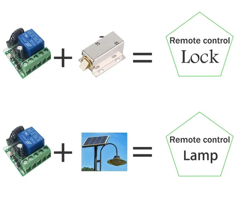 Miniatura 8 de QIACHIP DC 12V 1CH 433MHz control remoto inalámbrico de relé RF interruptor momentáneo de luz transmisor con receptor (1 relé)