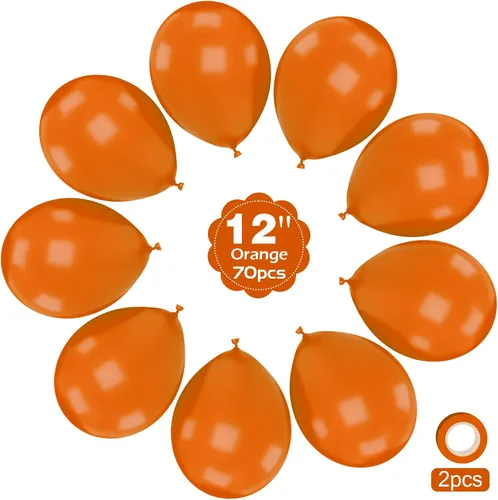 Miniatura 2 de Globos naranjas – 70 unidades de 12 pulgadas naranja quemado para otoño, baby shower, cumpleaños, Halloween, decoraciones de Navidad