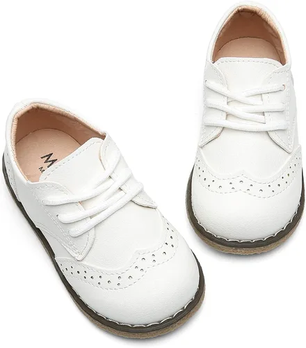 Miniatura 20 de DADAWEN - Zapatos de vestir para niña con cordones para uniforme de Oxford, cómodos, mocasines (niños pequeños)