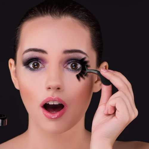 Miniatura 7 de 24 piezas de herramienta aplicadora de pestañas postizas, pinzas de extensión de pestañas de acero inoxidable, pinzas removedoras de clip, pinzas