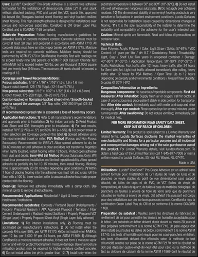Miniatura 2 de Lucida Surfaces CoreBond Pro-Grade Adhesivo para Pisos de Vinilo Libre de Solventes Sensible a la Presión 1 Galón