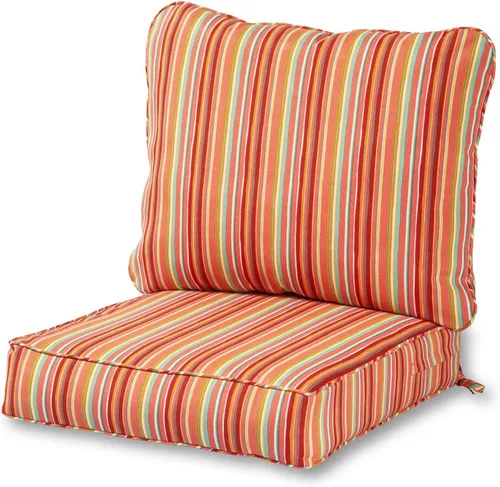 Miniatura 16 de Greendale Home Fashions Juego de cojines de asiento profundo para exterior de 2 piezas, Adobe Ártico