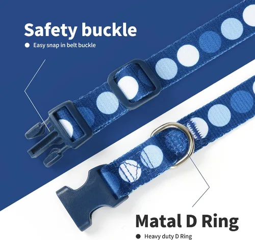 Miniatura 3 de Mile High Life Collar de nailon para cachorros con bonitos patrones, ligero, collar para niña y niño para perros pequeños, medianos y grandes