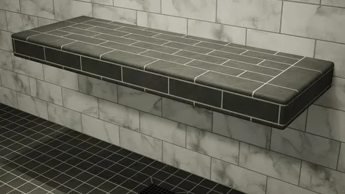 Miniatura 6 de Kit de banco de ducha flotante con tablero de espuma impermeable naranja y soporte colgante libre industrial original (14 x 46 pulgadas) - Ideal