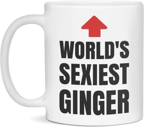 Taza divertida de jengibre, taza de jengibre más sexy del mundo, regalo de mordaza de jengibre, 11 onzas, color blanco
