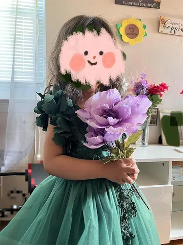 Miniatura 5 de Weileenice Vestido de encaje para niña de flores, para boda, Navidad, fiesta