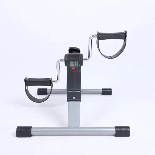 Miniatura 2 de Ejercitador de pedal de pie y pierna de brazo de EE. UU. Plegable debajo del escritorio Bicicleta estática (gris)