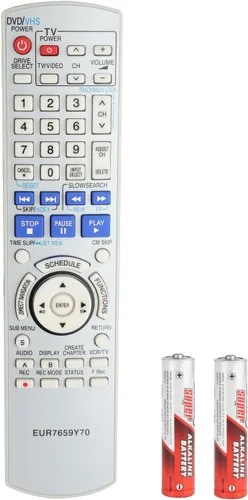 EUR7659Y70 - Control remoto compatible con grabadora de DVD VCR Panasonic DMR-ES25 DMR-ES35 DMR-ES45 DMR-ES46 DMR-ES25S DMR-ES35V DMR-ES45V