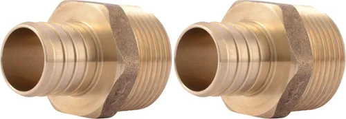Miniatura 8 de SharkBite - Adaptador macho MNPT de 1/2 pulgada con crimpado, accesorio de fontanería de latón, tubo PEX, cobre, UC120LFA