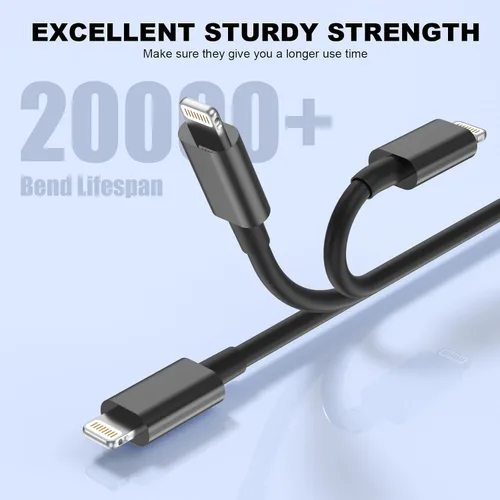 Miniatura 4 de Lieyichan Cable Carplay para automóvil, cable USB A a Lightning de 3 pies, cable de carga para iPhone compatible con iPhone 14pro Negro
