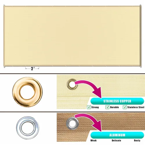 Miniatura 4 de Royal Shade Cubierta de repuesto para toldo de sombra de pérgola impermeable beige de 6 pies de ancho x 11 pies de largo, tela de 220 GSM para patio