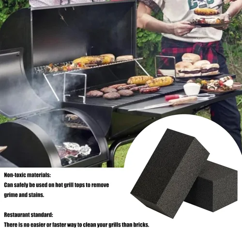 Miniatura 4 de Paquete de 4 ladrillos limpiadores de parrilla para exteriores y restaurantes. Ladrillo de limpieza de parrilla de alta resistencia. Herramienta