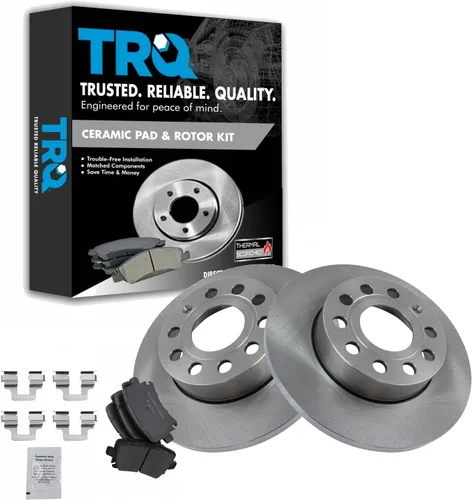 Miniatura 108 de TRQ Kit de rotor de freno trasero y pastillas de cerámica Posi premium compatible con camioneta Chevy GMC