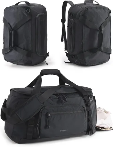 Mochila de gimnasio para hombres, deportes y viajes de fin de semana, bolsa de viaje convertible 4 en 1 con compartimento para zapatos y bolsillo