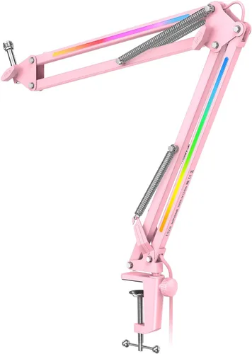 Miniatura 10 de Soporte de brazo para micrófono FIFINE; soporte de brazo de tijera con suspensión, con abrazadera de gran resistencia, adaptador de 3/8 a 5/8