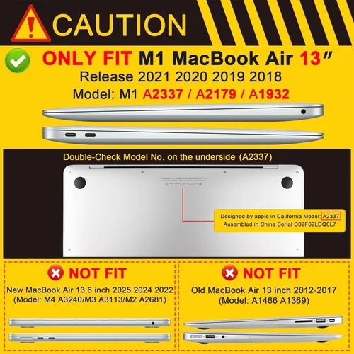 Miniatura 2 de MEEgoodo para MacBook Air de 13.3 pulgadas, funda 2021 2020 2019 2018 A2337 M1 A2179 A1932, carcasa transparente para MacBook Air M1, carcasa dura