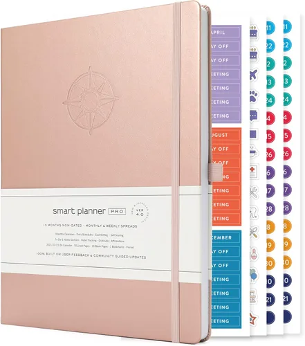 Miniatura 17 de Smart Planner Pro - Planificador diario sin fecha - Agenda grande A4 - Logre objetivos y aumente la productividad con secciones semanales