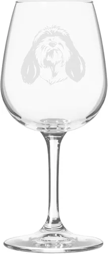 Miniatura 124 de Copa de vino de 12.75 onzas con diseño de perro grabado