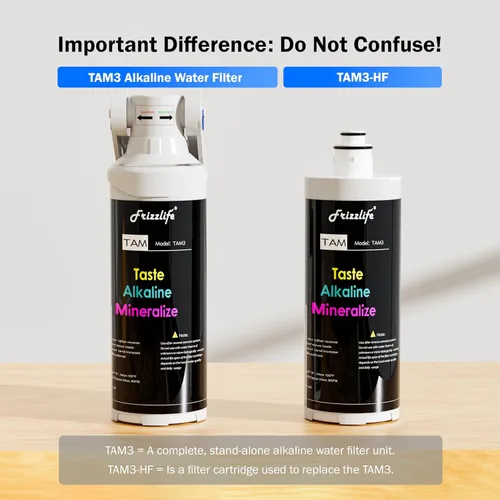 Miniatura 2 de Frizzlife TAM3 Filtro de agua en línea debajo del fregadero - Remineralización alcalina PH+, Certificado NSF/ANSI 42, Ajusta el sabor y el PH